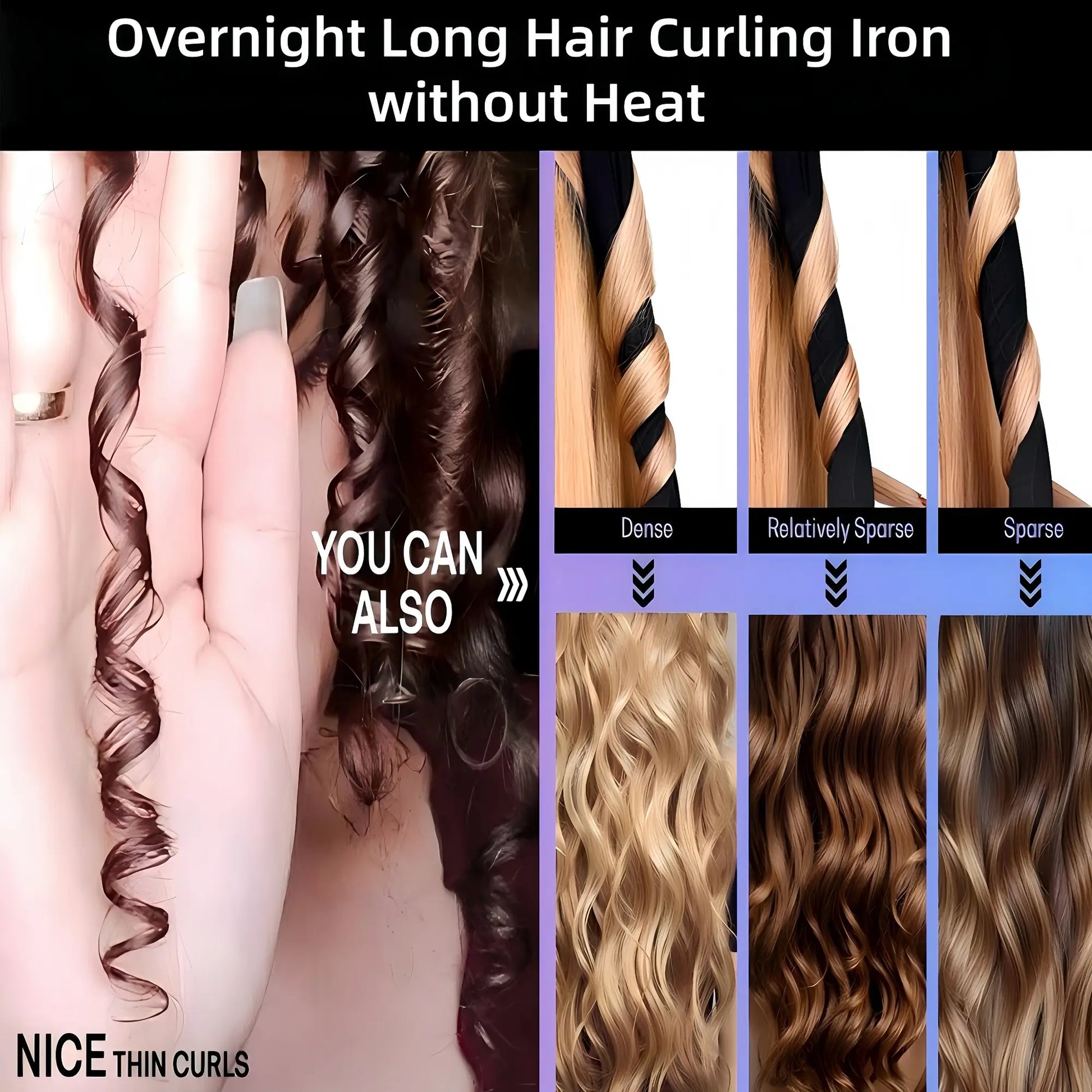 Heatless Curling Set for Overnight Frizz-Free Curls - Ideal for All Hair Types