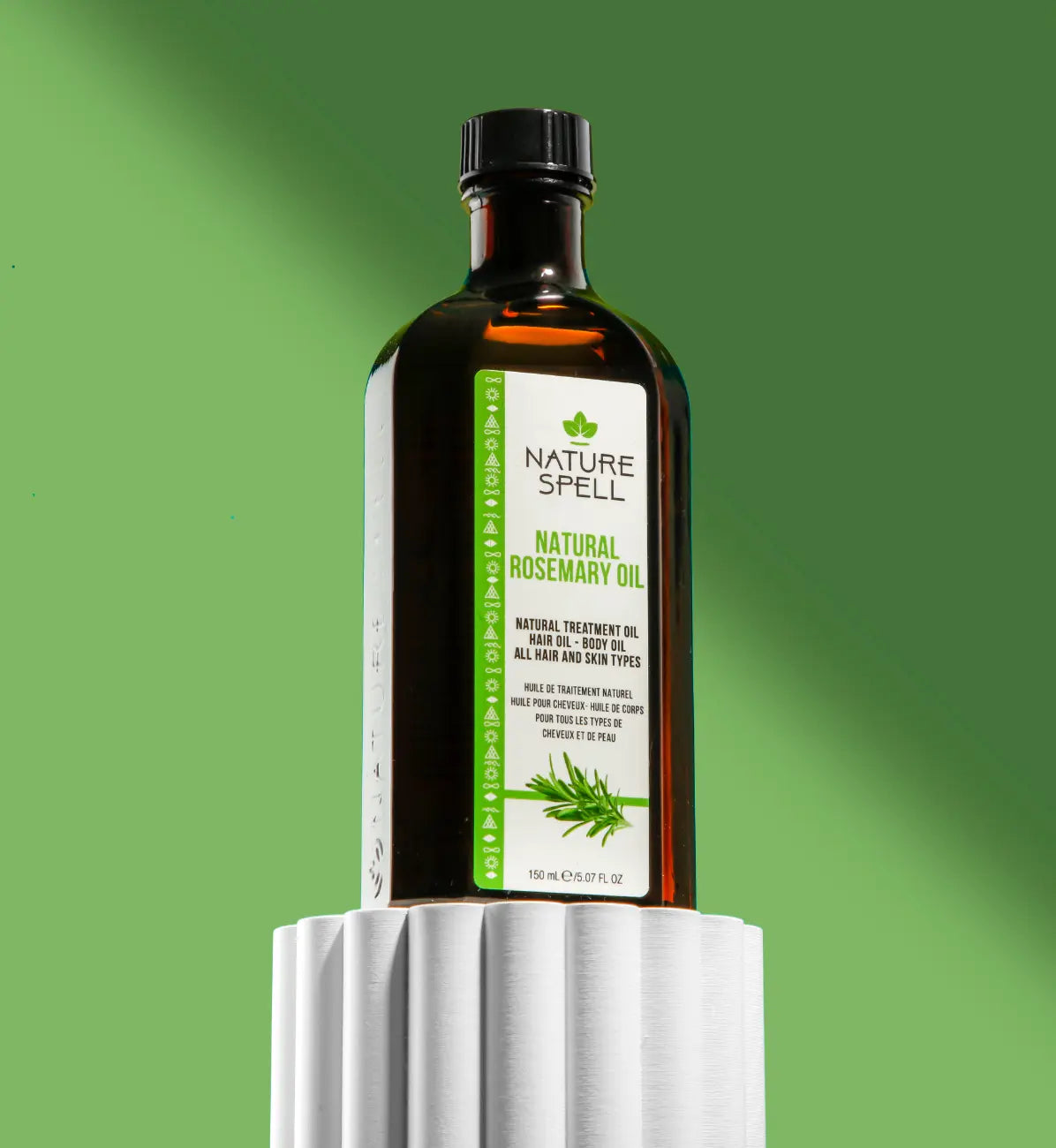 Nature Spell Rosemary Oil Infused Shampoo and Conditioner Set with Scalp Massager Dispenser for Enhanced Hair Growth