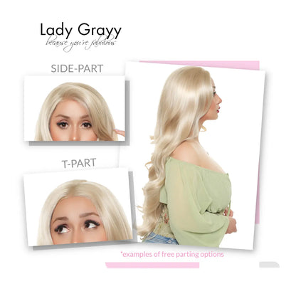 GLAM BUTTERCREAM 27-Inch Dimensional Neutral Mushroom Blonde Balayage Synthetic Wig with Face Framing Layers and Heat Resistance | Free-Part Lace Cap Included | #FSG62