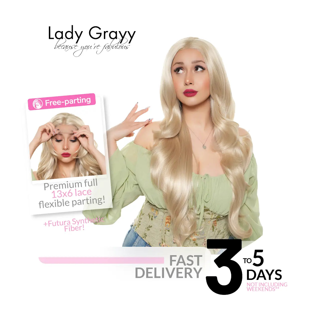 GLAM BUTTERCREAM 27-Inch Dimensional Neutral Mushroom Blonde Balayage Synthetic Wig with Face Framing Layers and Heat Resistance | Free-Part Lace Cap Included | #FSG62